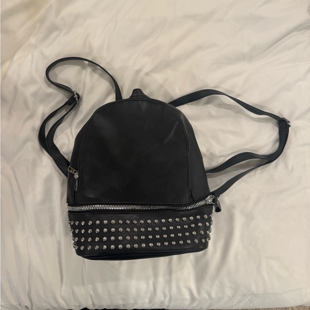 Black studded backpack